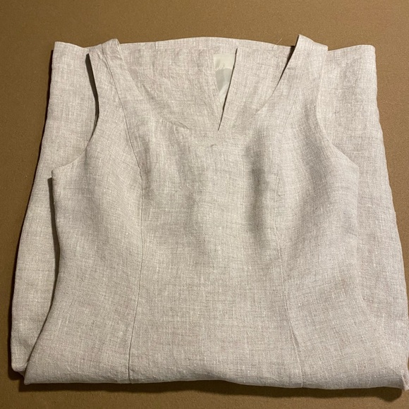 Vintage 90s Dress Linen Moda International Midi Dress Coastal Grandmother Size 4 - Picture 3 of 6